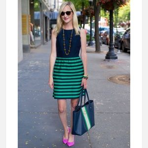 Vineyard Vines Navy and Green Striped Dress Size 6